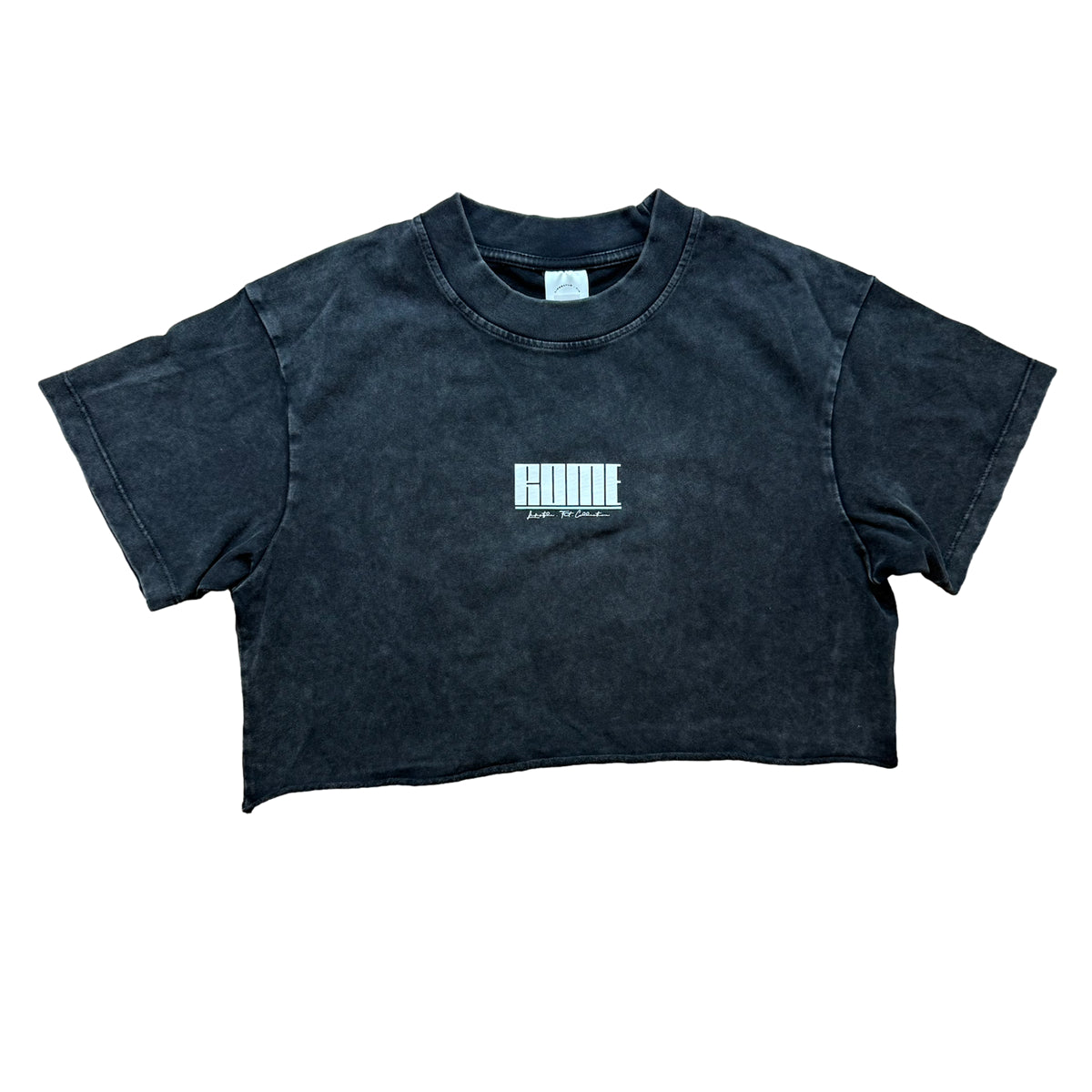 Capri Crop - Charcoal / White